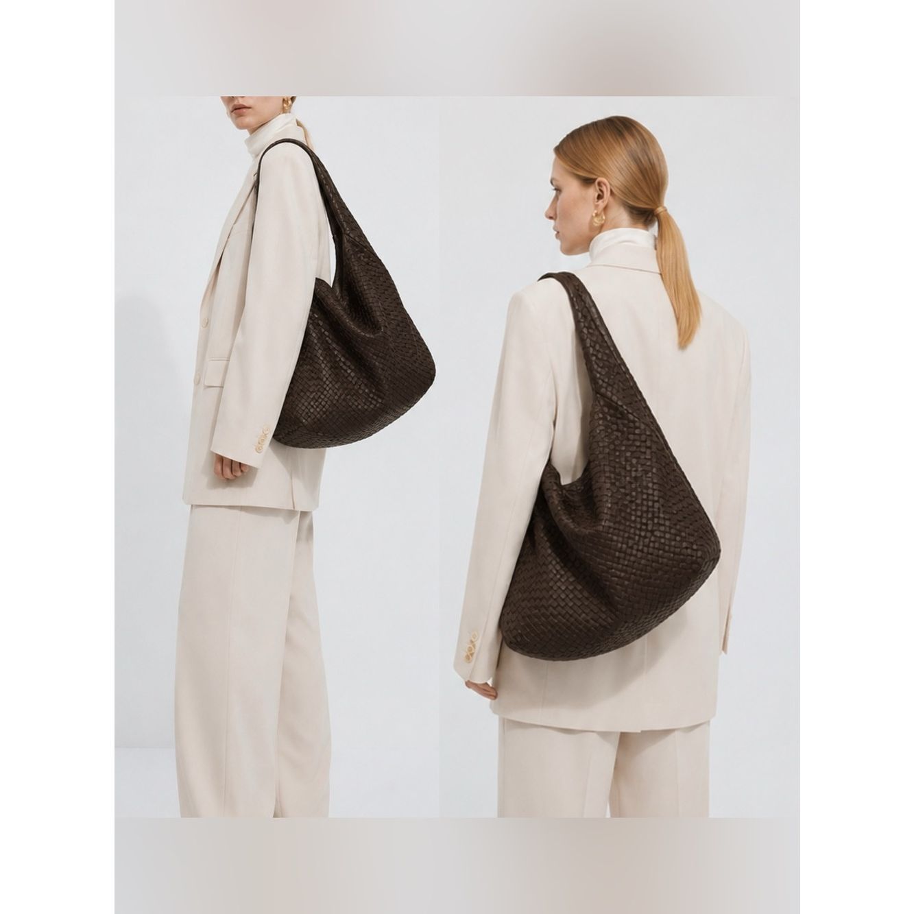 Bottega Veneta Vintage Intrecciato Large Braided Hobo Shoulder Bag
